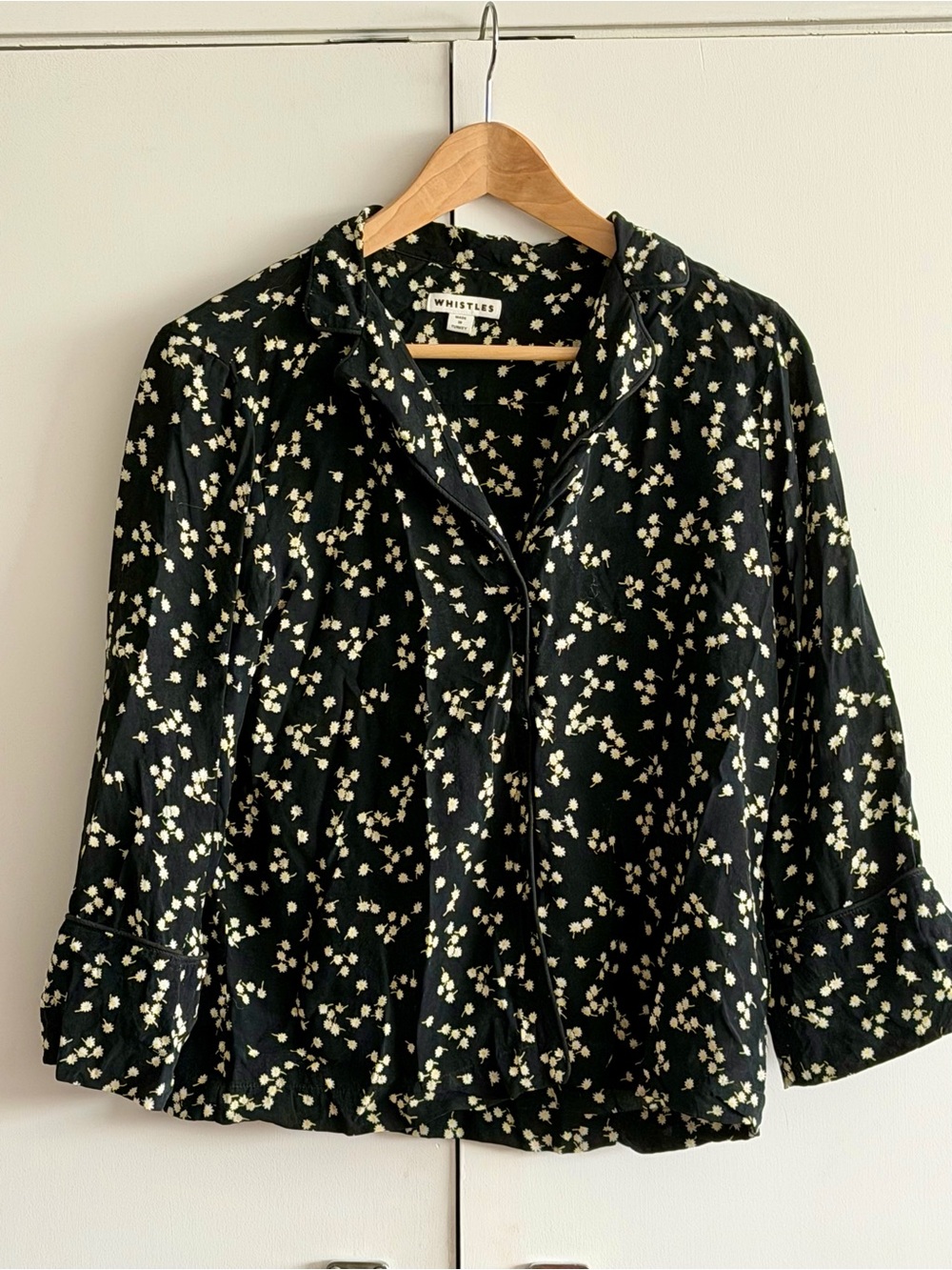 Whistles Daisy Print Pyjama Shirt Black Multi M
